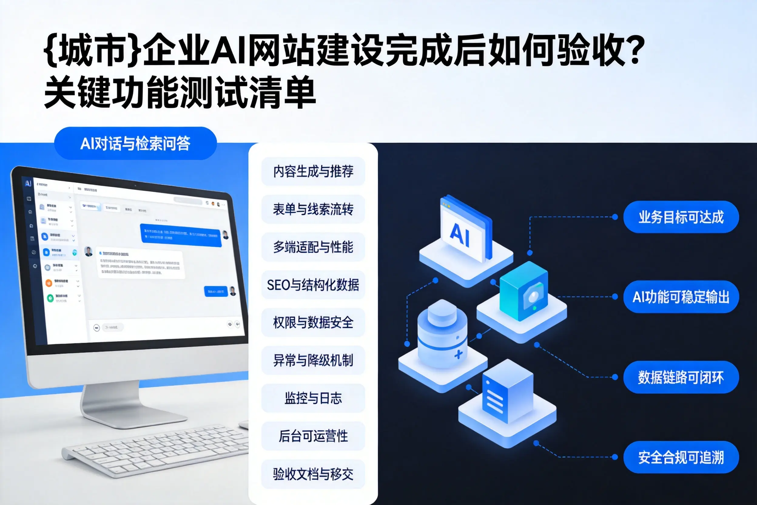 定西企业AI网站建设完成后如何验收？关键功能测试清单
