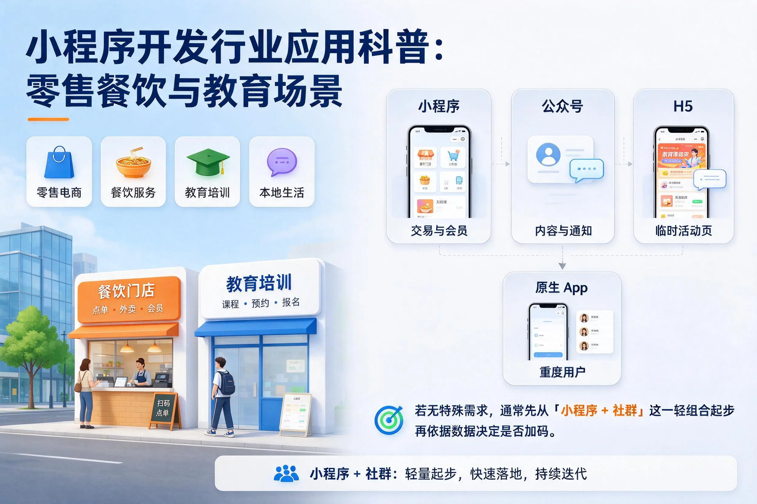 定西小程序开发行业应用科普：零售餐饮与教育场景
