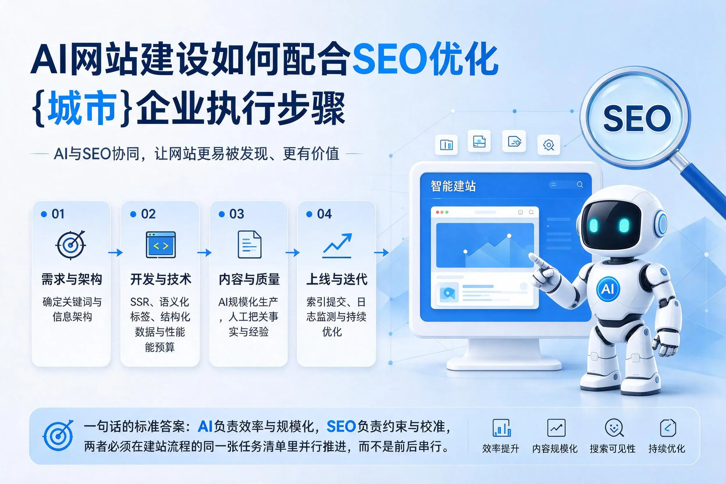 AI网站建设如何配合SEO优化，定西企业执行步骤