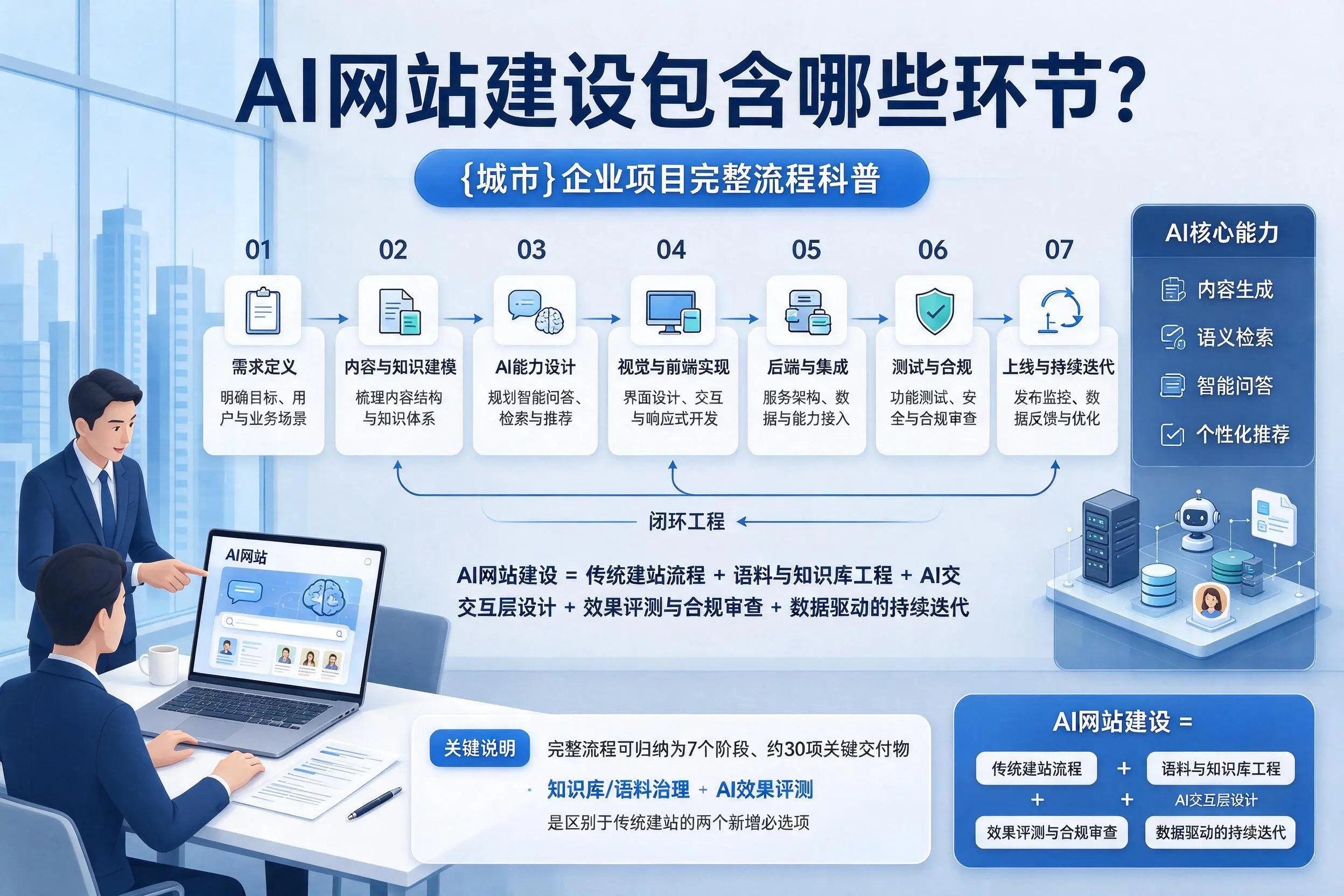 AI网站建设包含哪些环节?定西企业项目完整流程科普