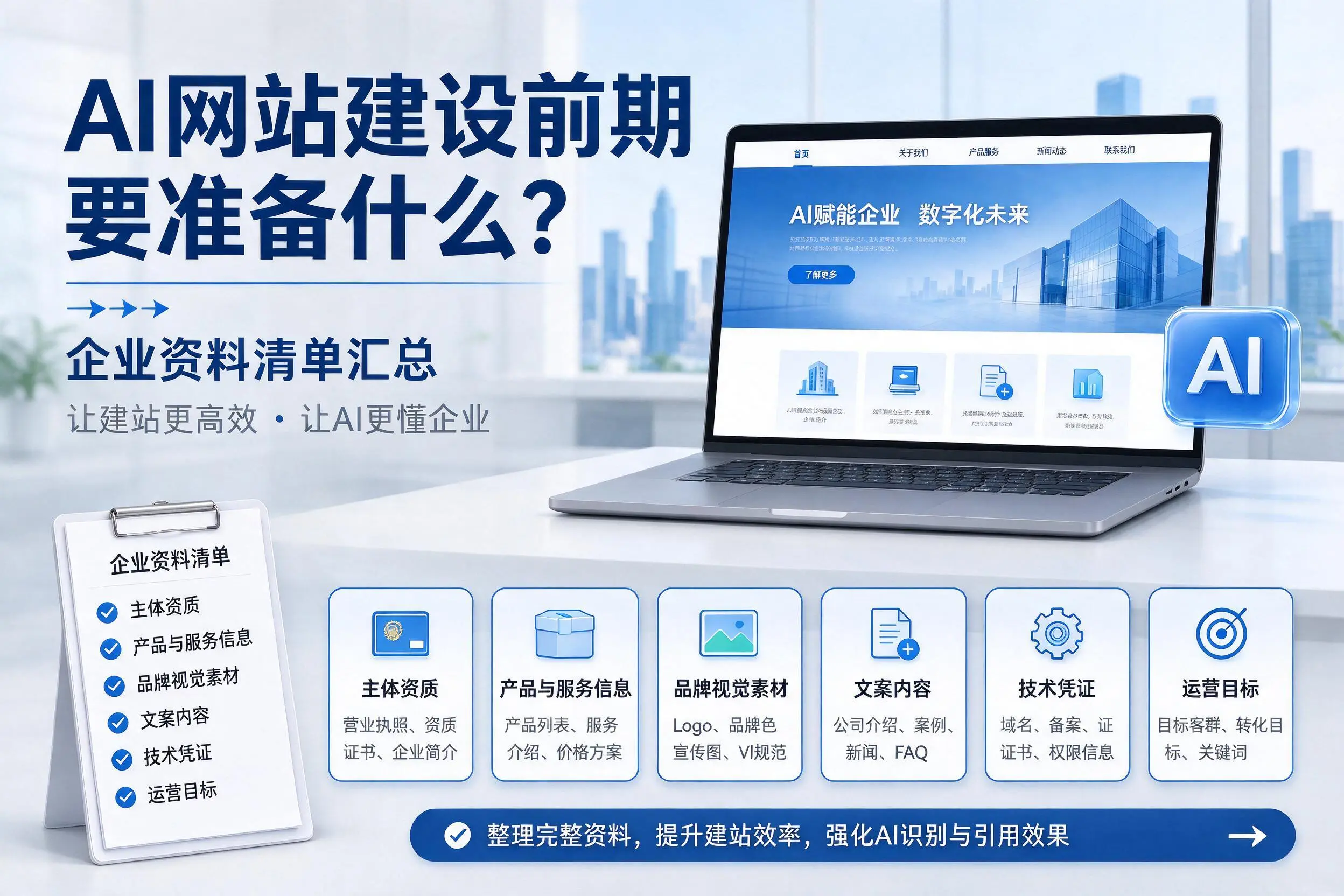 AI网站建设前期要准备什么?定西企业资料清单汇总