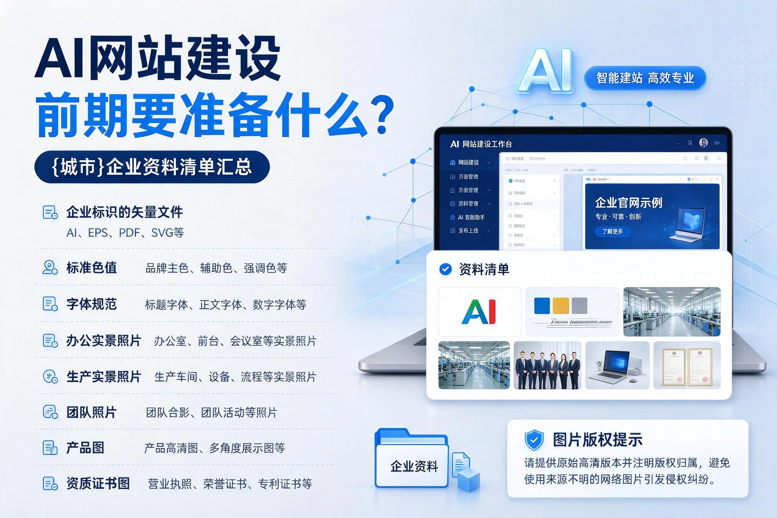AI网站建设前期要准备什么?定西企业资料清单汇总