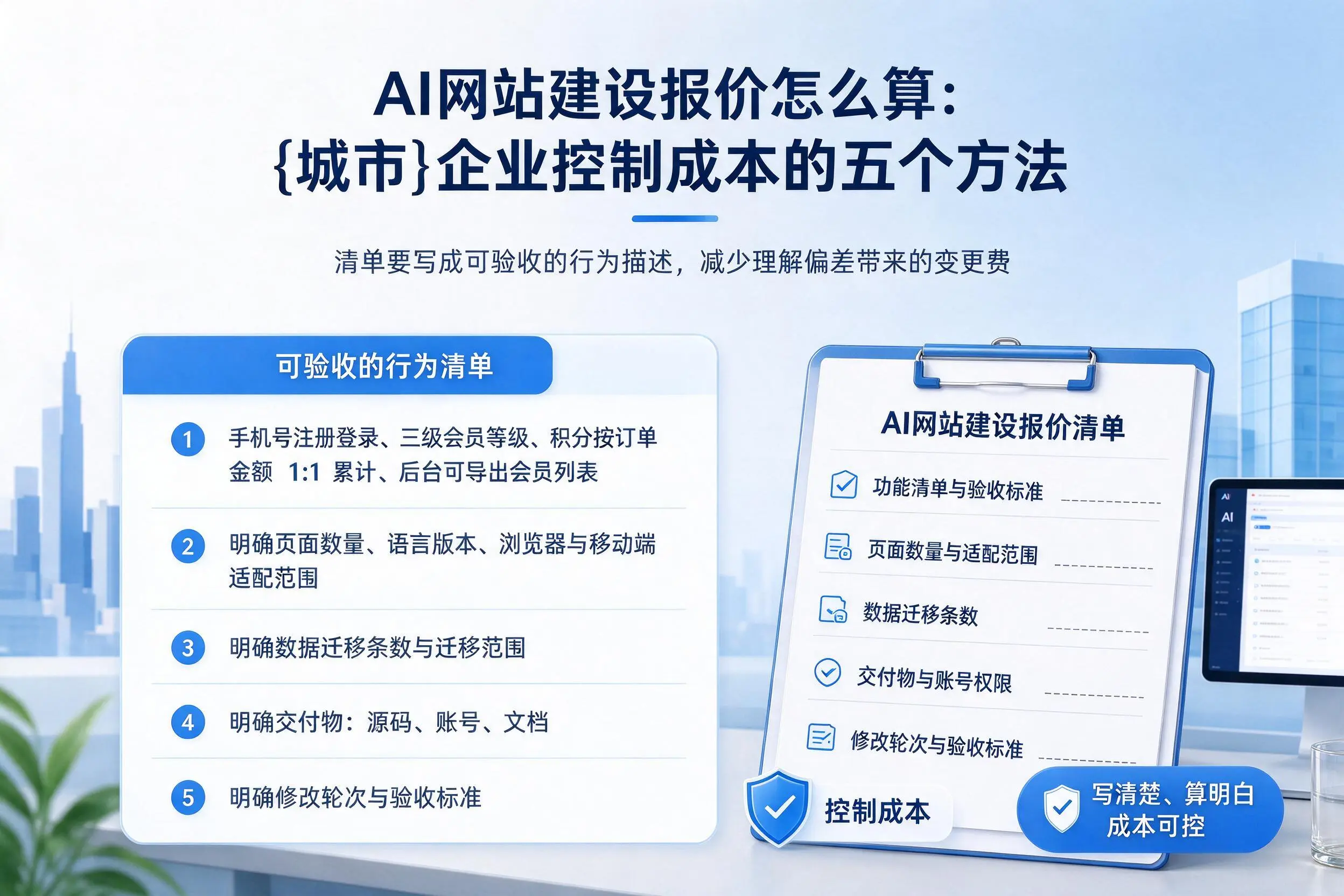 AI网站建设报价怎么算:定西企业控制成本的五个方法